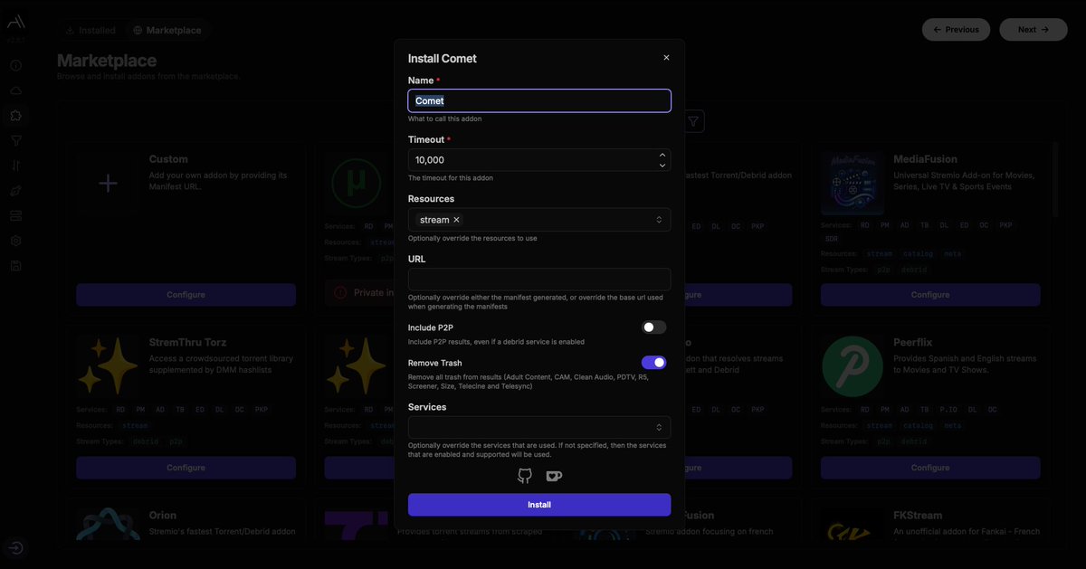 Free Addons Setup