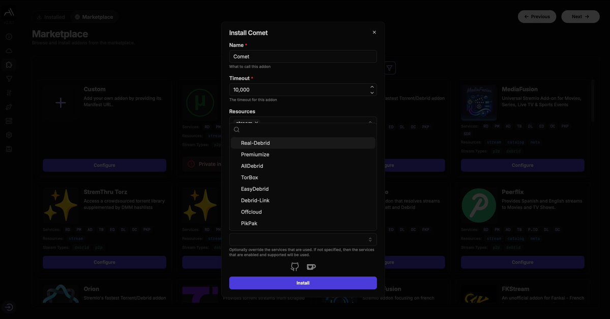 Debrid Addon Config