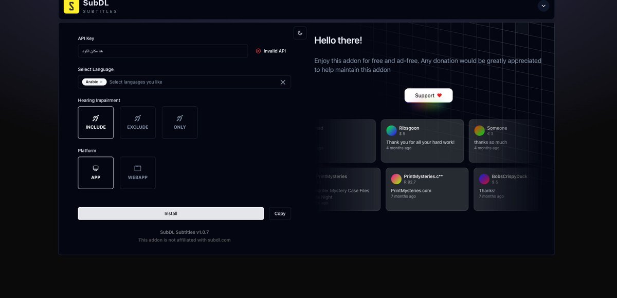 SubDL Setup 2
