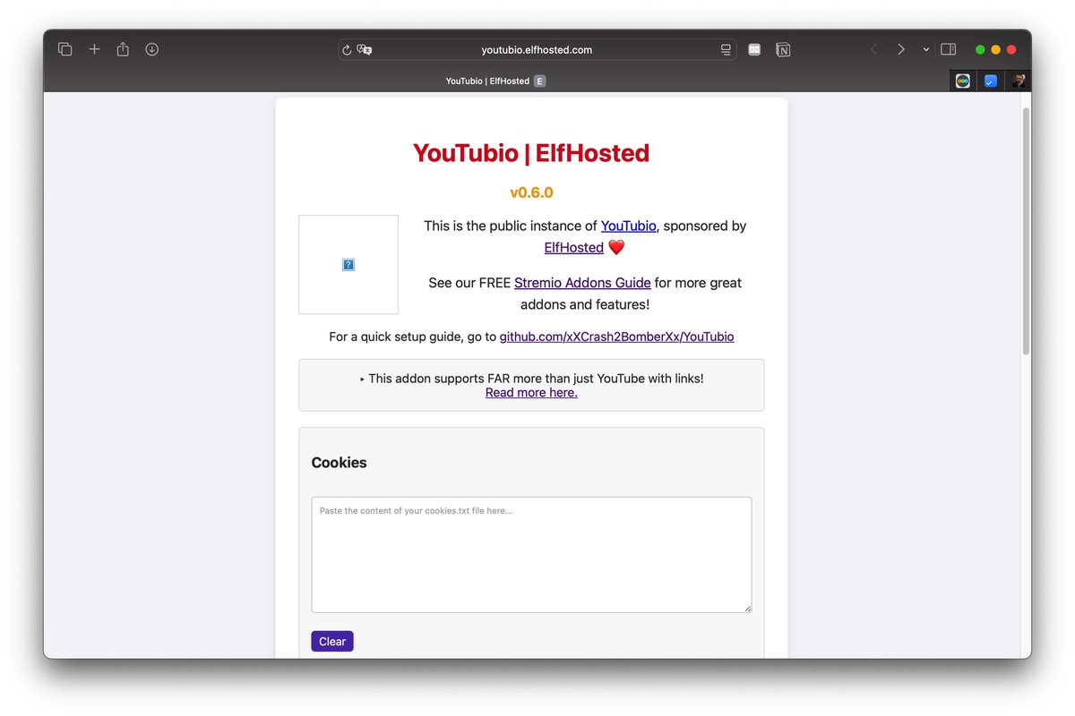 YouTubio Config